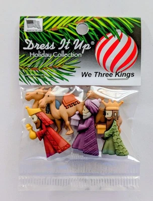NUEVO Botones Dress It Up Holiday Collection Belén Sabios Reyes Magos Foto 1 de 4