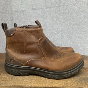 Skechers Herren Leder Resment Korver Chukka Stiefelette Schuhe Größe 10 64839 Reißverschluss - Bild 1 von 7