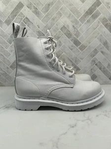 Dr. Doc Martens 1460 Pascal Mono All White Lederstiefel Combat Damengröße 7 - Bild 1 von 7