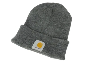 Carhartt Sombrero Hombre Talla Única Gorro Gris Melange Tejido Elástico Logo - Imagen 1 de 4