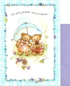 Friendship Best Friend Rain Mary Hamilton Mary's Bears Hallmark Greeting Card - Picture 1 of 3