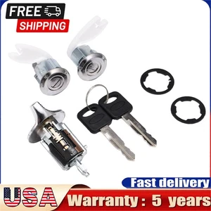 Door Lock Cylinders Set Ignition Switch with Keys For 92-96 Ford F150 F250 F350 - Bild 1 von 12