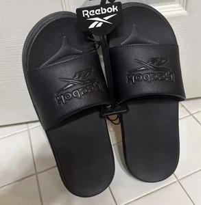 Reebok Black Platform Slippers Slides Sandals . Size 8. NEW! - Imagen 1 de 13