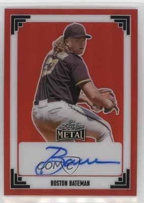 2024 Leaf Metal 1991 Leaf Auto Red Prismatic /20 Boston Bateman #91A-BB1 Auto - Image 1 of 2