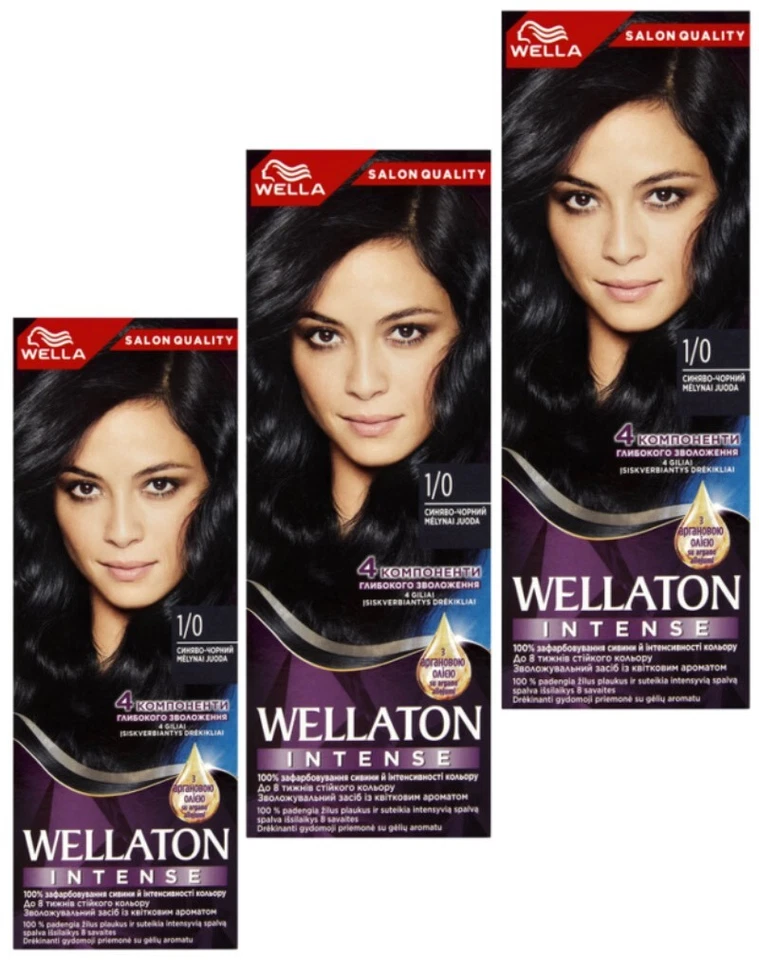 Wella Wellaton Tinte Capilar Intensivo Crema 1/0 Azul-Negro 3 Caja Foto 1 de 1