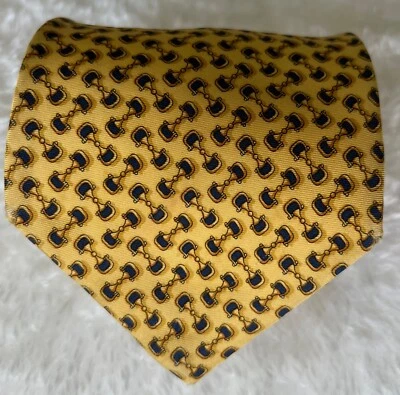 Corbata Beaufort Rack Hecha en Italia 100% Amarillo Seda Foto 1 de 4