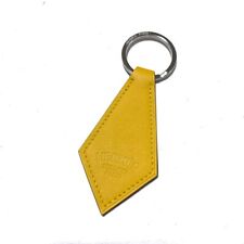 Auth HERMES Porte Cles Tab - Dark yellow Silver Leather Hardware None Bag Charm