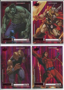 (4) 2023 UPPER DECK ALLEGIANCE AVENGERS vs X-MEN RED RAINBOW HULK, THOR,.......