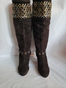 Kathy Van Zeeland Größe 7,5 Wildleder Nieten Kniehohe Stiefel Neu ohne Karton - Bild 1 von 7