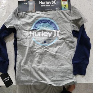 Hurley Boy's 2-Piece Fleece Lined Hoodie & Cotton Blend Tee Set - Picture 1 of 3