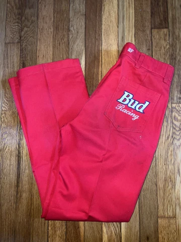 VINTAGE BUDWEISER BUD RACING PIT CREW PANTS 30 x 31 INDY DRAG NASCAR RACING Cover