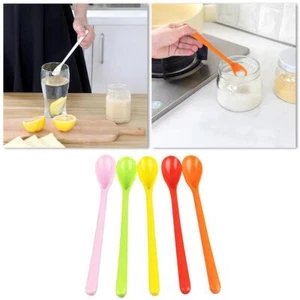 5x Hard Plastic Mixing Stirring Spoons Set Cooking Serving Spoons Utensils - Picture 1 of 13