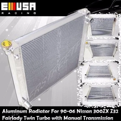 RADIADOR EMUSA Aluminio 2" 2 Filas Rendimiento Racing apto 90-06 Nissan 300ZX Z32 Foto 1 de 4
