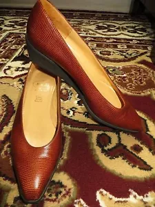 Bruno Magli Damen Made in Italy Tomaia Pelle braun Slipper Halbschuhe Schuhe 8 D - Bild 1 von 12