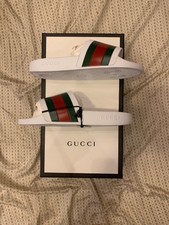 GUCCI Pursuit White Slides Sandals - Size US 6