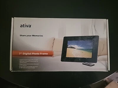 ATIVA 7" Digital Photo Frame with Remote Control Share your memories BRAND NEW - Image 1 of 3