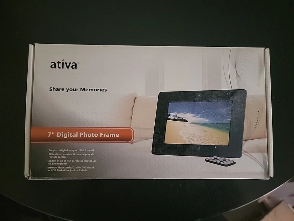 ATIVA 7" Digital Photo Frame with Remote Control Share your memories BRAND NEW - Image 1 of 3