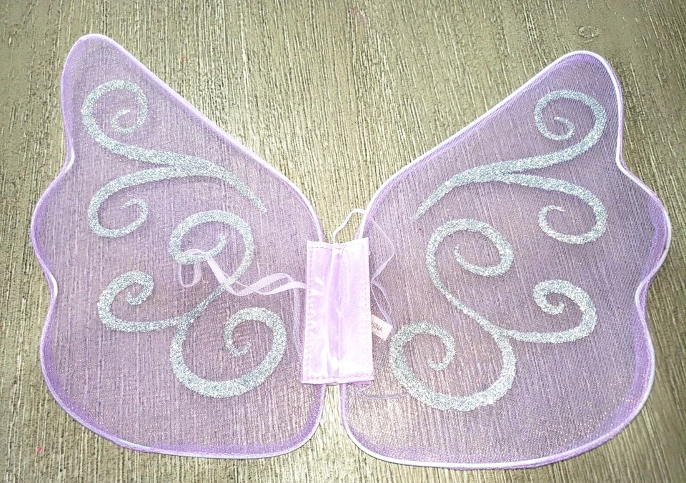 little girls LIGHT PURPLE WINGS silver glitter HALLOWEEN PRETEND PLAY super cond - Image 1 of 1