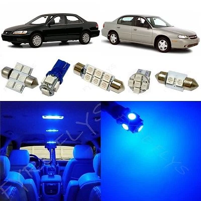 10 件亮蓝色 LED 圆顶内灯套件适用于雪佛兰迈锐宝 2000 - 2007 CM2B — 第 1/4 张图片