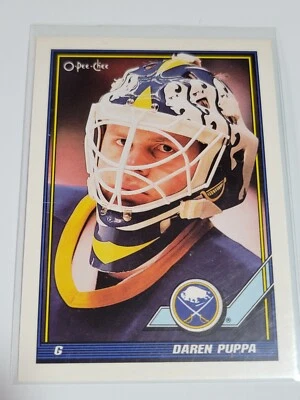 DAREN PUPPA 1991 O-Pee-Chee #333.  SABRES - Image 1 of 2