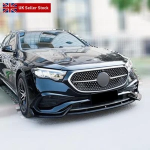 For Mercedes E Class W214 AMG Line 2023+ Front Bumper Spoiler Lip Splitter Apron - Picture 1 of 9