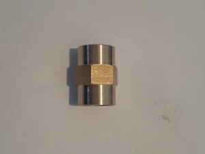 Brass Adapter Fitting 1/8 Npt - 1/8 Npt Thread Female Coupler Hf - 99225 - Picture 1 of 3