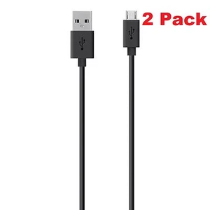 Paquete de 2 cables micro USB de sincronización y carga Bipra para todos los teléfonos móviles micro USB (1m) - Imagen 1 de 2