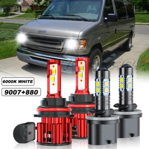 For Ford E-150 Econoline Van 2-Door 5.4L 1994-2002 LED Headlight Fog Light Bulbs - Picture 1 of 16