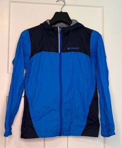 Columbia Sportswear Boys Windbreaker Blue Colorblock Hooded Long Sleeve Zip M - Picture 1 of 9