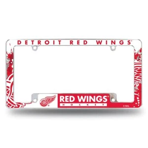 Cadre de plaque d'immatriculation en métal chrome chrome Detroit Red Wings avec design plein cadre audacieux - Photo 1 sur 6