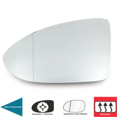 Spiegelglas Außenspiegel heizbar asphärisch links für Golf 7 VII 5G1 BA5 Variant - Bild 1 von 4