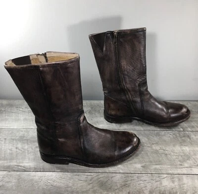 Mujeres BED STU 190 Cuero Marrón Envejecido Montar Corto Interior Cremallera Botas Talla 7 Foto 1 de 4