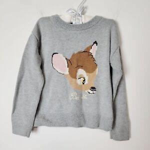 Disney Gap for Kids Grey Bambi Pullover Crew Sweater Size 5 Years