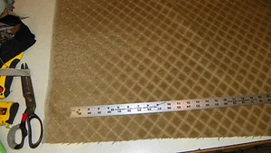 Tela remanente de tapicería de terciopelo con estampado de diamantes beige 1 yarda R854 - Imagen 1 de 1