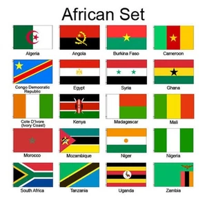 African Africa 2x3 Flag Set of 20 Country Countries Polyester Flags grommets - Picture 1 of 2