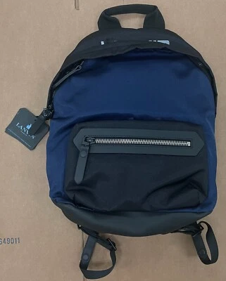 Mochila LANVIN LOGO AZUL MARINHO PRETA BOLSA DE LIVROS (B - Imagem 1 de 4