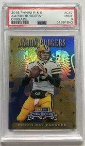 2015 PANINI ROOKIE & STARS AARON RODGERS CRUSADE #C47 PSA 9 MINT! POP1, 2 HIGHER - Picture 1 of 2
