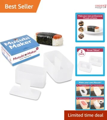 Musubi Maker Kit 2 Pack Non-Stick Sushi Press Mold BPA Free Homemade Rolls - Image 1 of 4