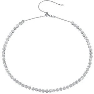 4.5MM Real Moissanite Flower Chain Necklace 925 Sterling Silver Girl Pass Tester - Picture 1 of 9