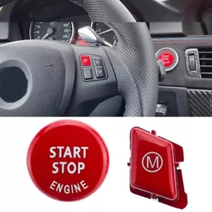 RED Steering Wheel M &Start Push Button for BMW 3 Series M3 E90 E92 E93 2007-13 - Picture 1 of 8
