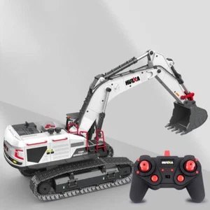 1/14 HUINA RC Metal Excavator Model Toys 1594 Radio Light Battery 22CH Sound - Photo 1/10
