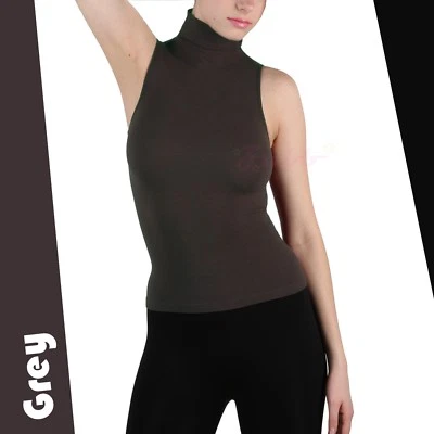 Мягкий сексуальный бесшовный ребристый без рукавов насмешливый шеи водолазка формирования Майка рубашка - Изображение 1 из 2