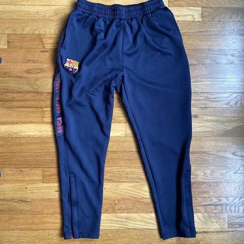 FC Barcelona Sweatpants Youth Boys Large Jogger Warm Up Zip Logo Soccer Football Cover