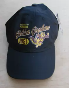 NEW MENS BLACK MINNESOTA GOLDEN GOPHERS LOGO HAT CAP ADJUSTABLE RELAXED FIT 1851 - Picture 1 of 5