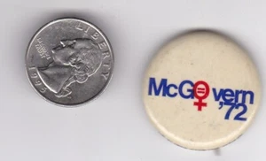 George McGovern 1972 pulsante elezioni femminista rosso bianco blu - Foto 1 di 1