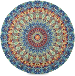 Mandala round Placemats Non-Slip Washable Polyester Table Mats Set of 4 Heat Res - Picture 1 of 12