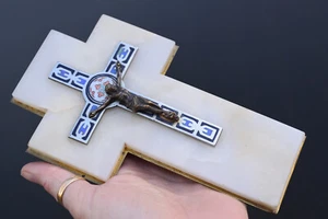 ⭐antikes/vintage Kruzifix,religiöses Kreuz emaillierte Bronze⭐ - Bild 1 von 6