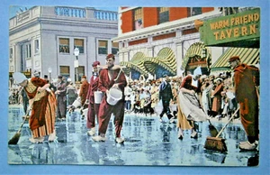132. Postcard of "Scrubbing Up For Tulip Time" Holland , Mich. from the 1930's,  - Picture 1 of 2