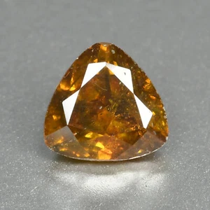 1.37 Ct Best Perfect Trillion Cut 6.7 x 6.4 MM Natural Orangey Yellow Sphalerite - Picture 1 of 5