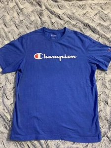 Champion Herren Classic Jersey Script Logo T-Shirt Größe L Top Zustand - Bild 1 von 6